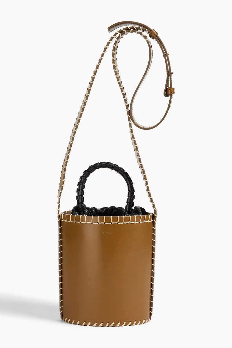 Chloé - Louela leather bucket bag - Brown - OneSize