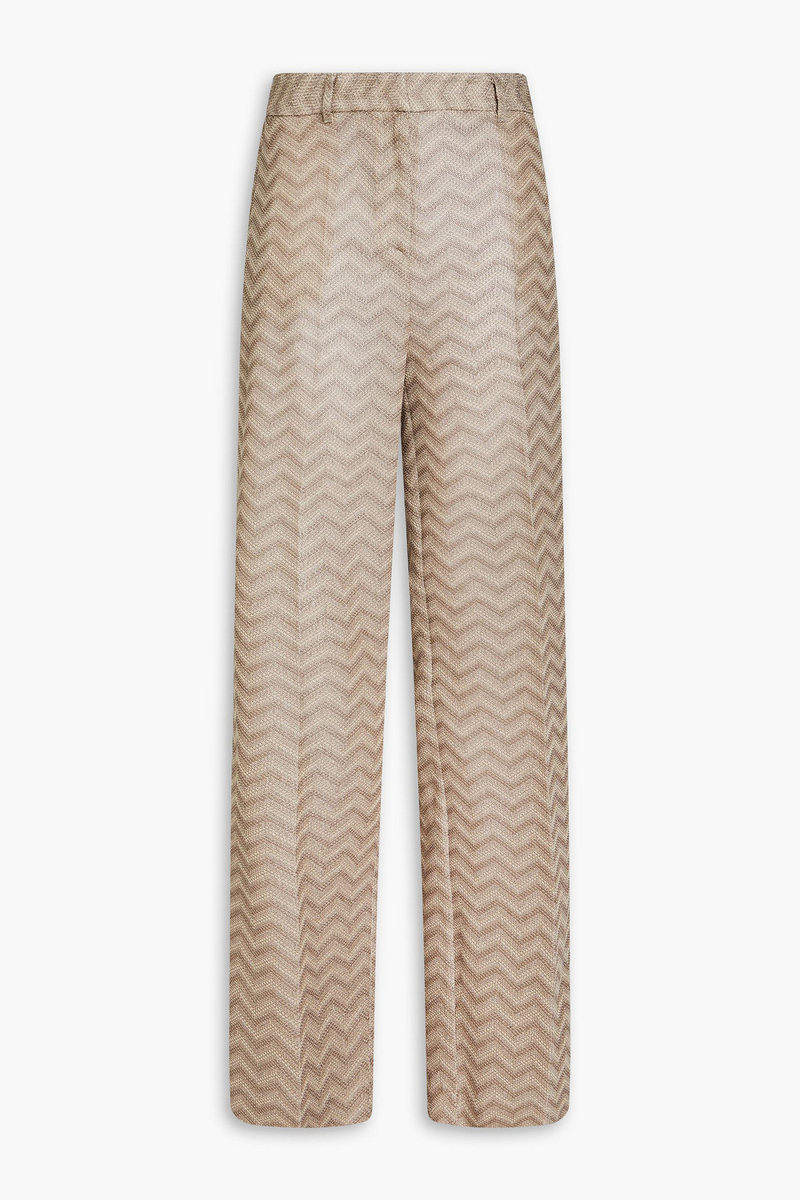 missoni - crochet-knit cotton straight-leg pants - neutral - it 42