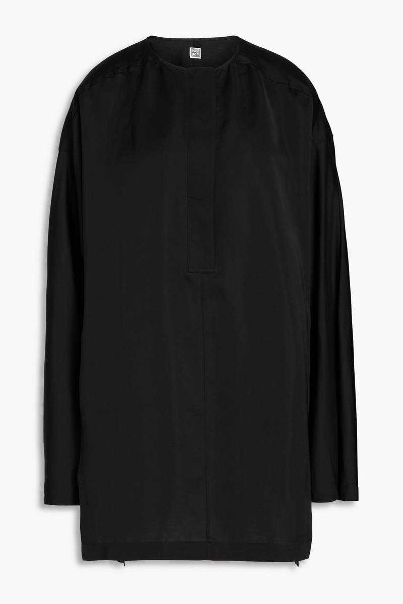 toteme - silk and linen-blend blouse - black - fr 32