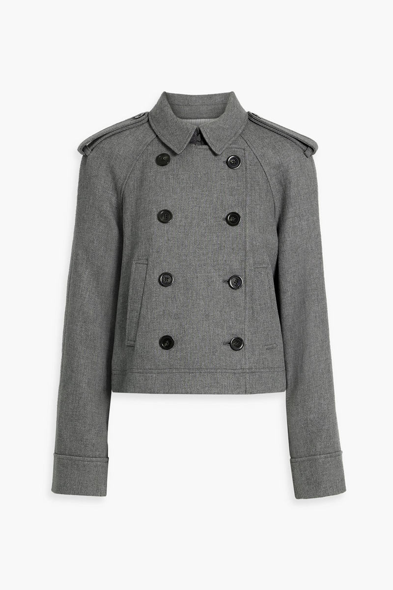 veronica beard - conneley double-breasted tweed jacket - gray - xs