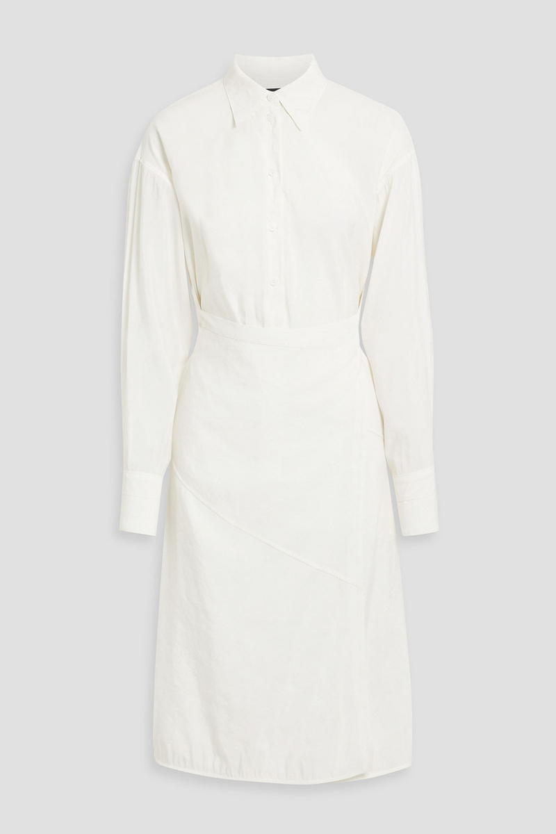 proenza schouler - olympia crepe de chine midi wrap dress - white - us 2