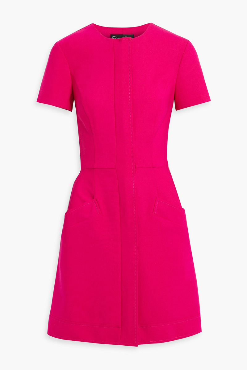oscar de la renta - grain de poudre wool-blend mini dress - pink - us 14
