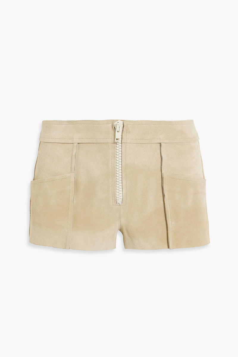 isabel marant - adalia suede shorts - neutral - fr 36