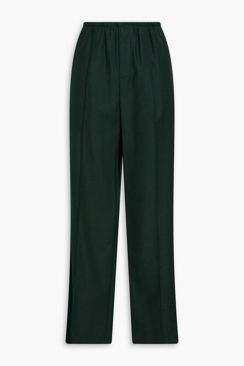 vince. - twill wide-leg pants - green - xs