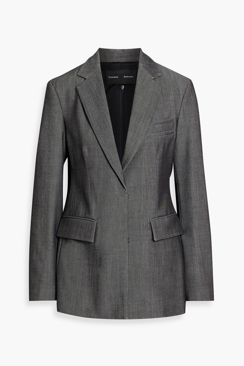 proenza schouler - laurie wool-blend twill blazer - gray - us 2