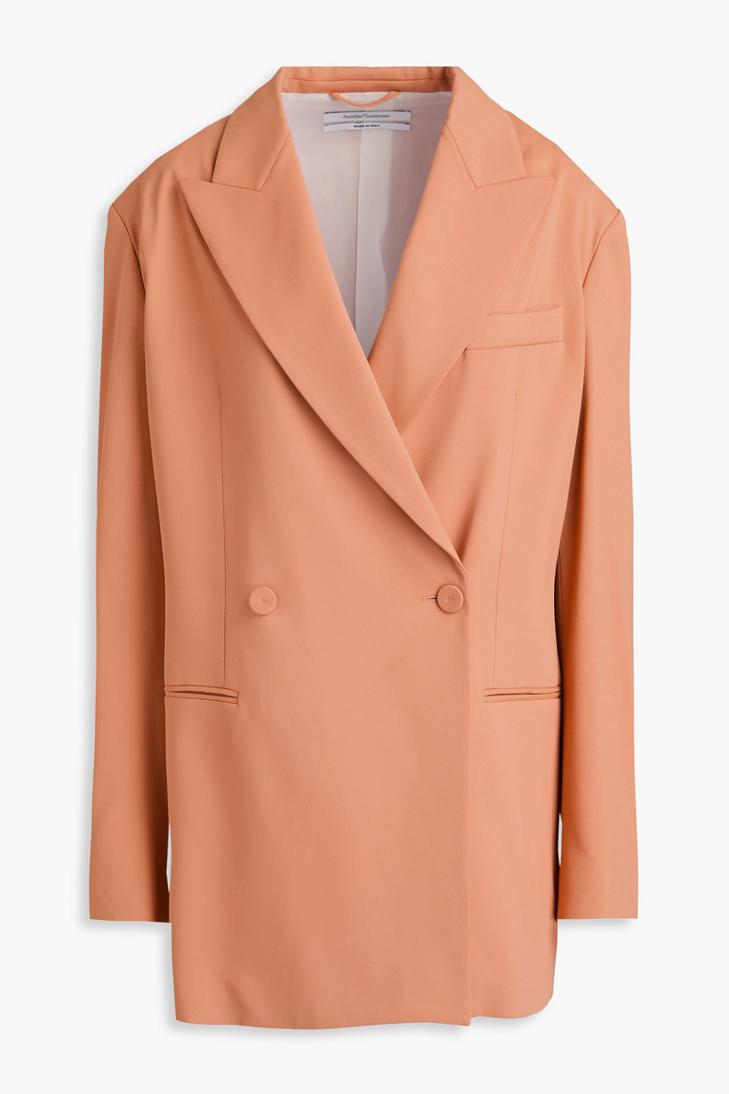 another tomorrow - double-breasted crepe blazer - orange - it 38