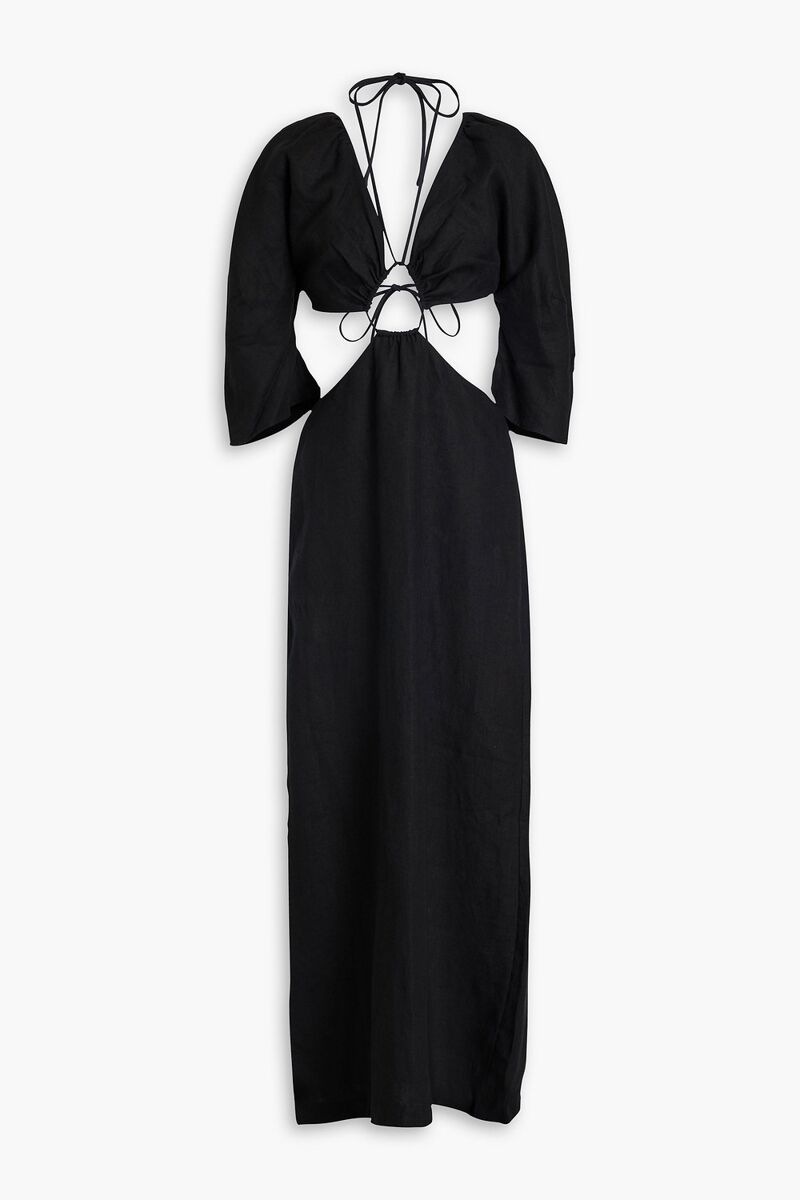 Mara Hoffman - Celia cutout hemp midi dress - Black - US 8