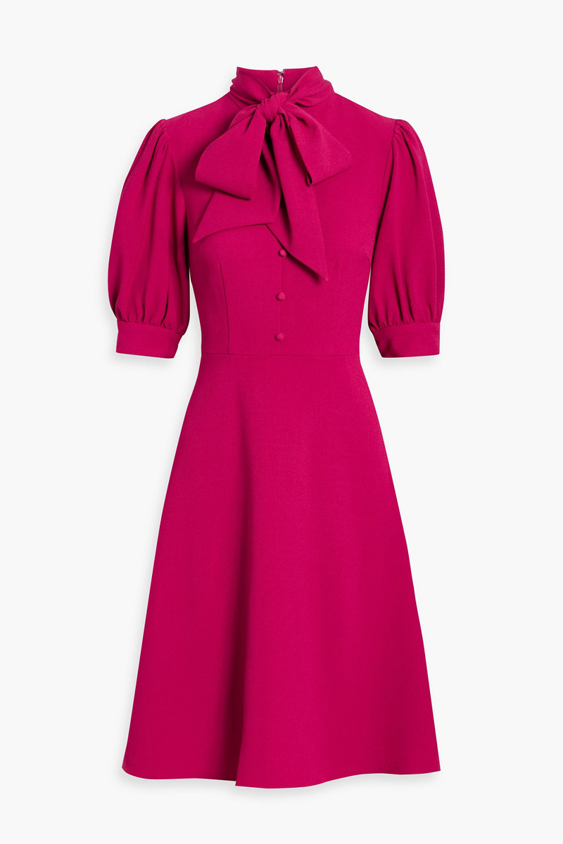 mikael aghal - pussy-bow crepe dress - pink - us 2