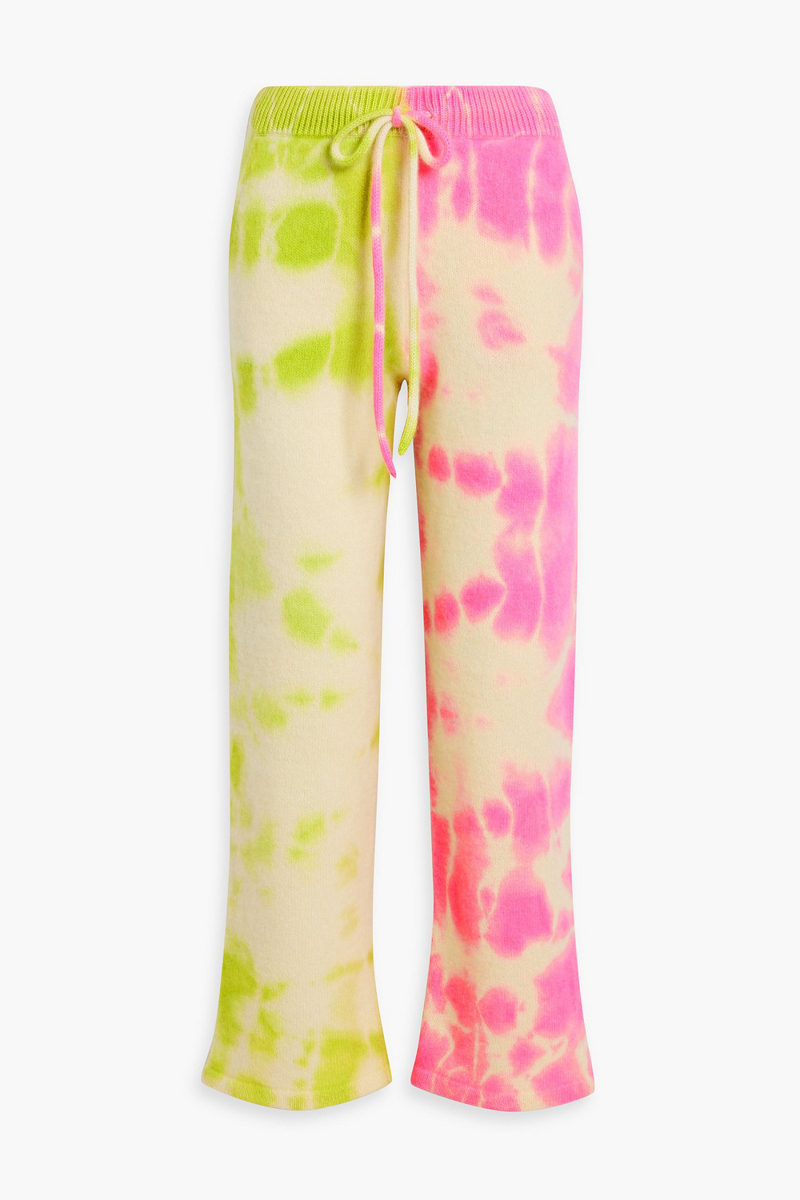 the elder statesman - biome tie-dyed cashmere track pants - pink - xs
