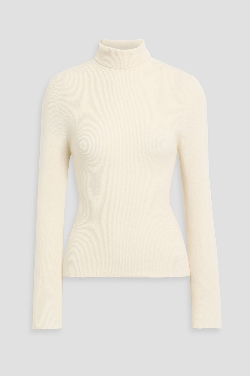 the elder statesman - delicash ribbed cashmere and silk-blend turtleneck sweater - white - m