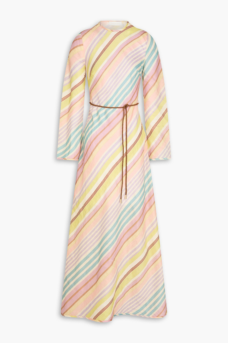 zimmermann - striped linen maxi dress - multicolor - 00