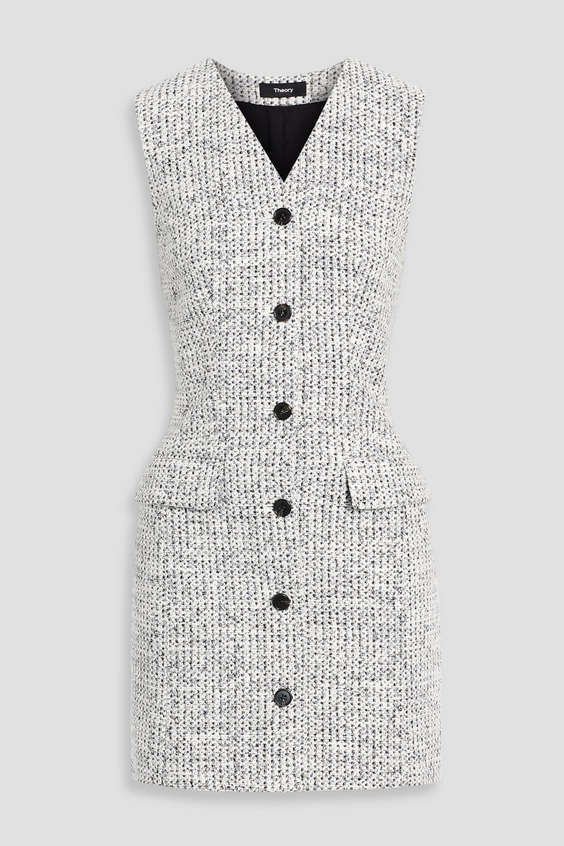 theory - tweed mini dress - white - us 4