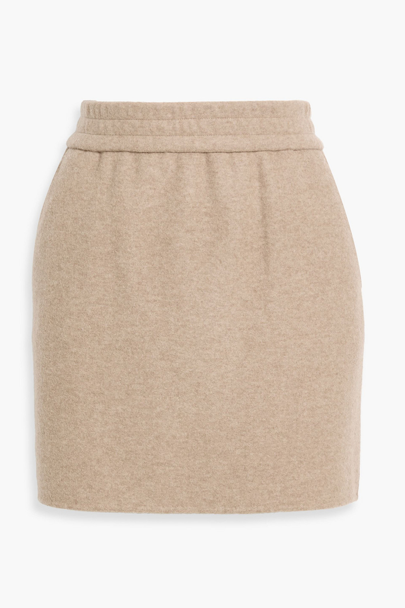 max mara - onagro wool-blend felt mini skirt - neutral - it 36