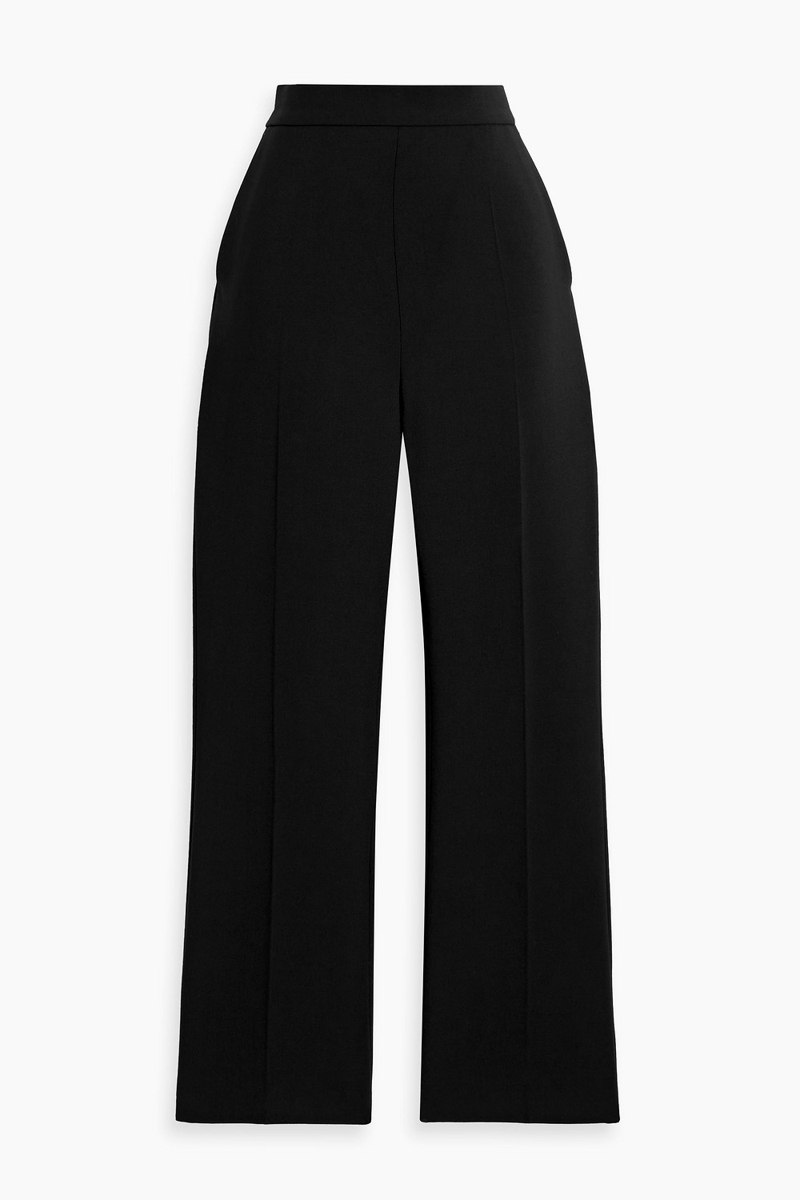 max mara - nepeta grain de poudre wool-blend kick-flare pants - black - it 36