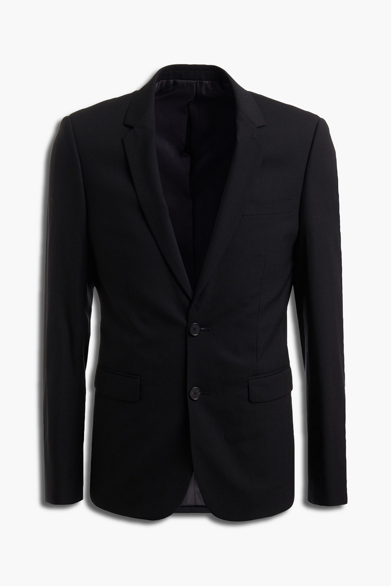 Sandro - Slim-fit wool-blend piqué suit jacket - Black - FR 48