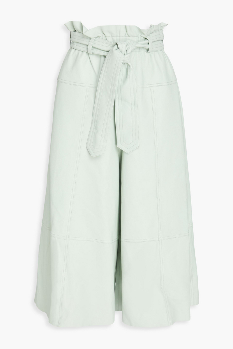 zimmermann - ruffled leather culottes - green - 00