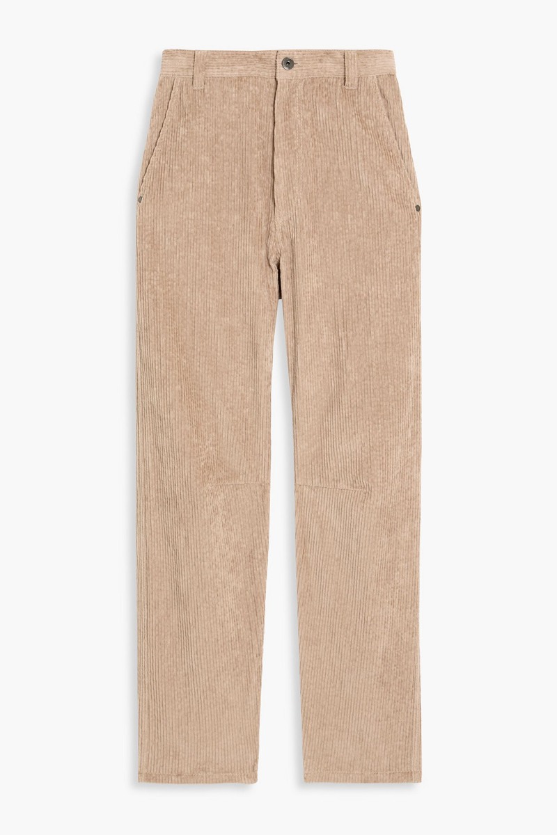 brunello cucinelli - cotton-blend corduroy straight-leg pants - neutral - it 42