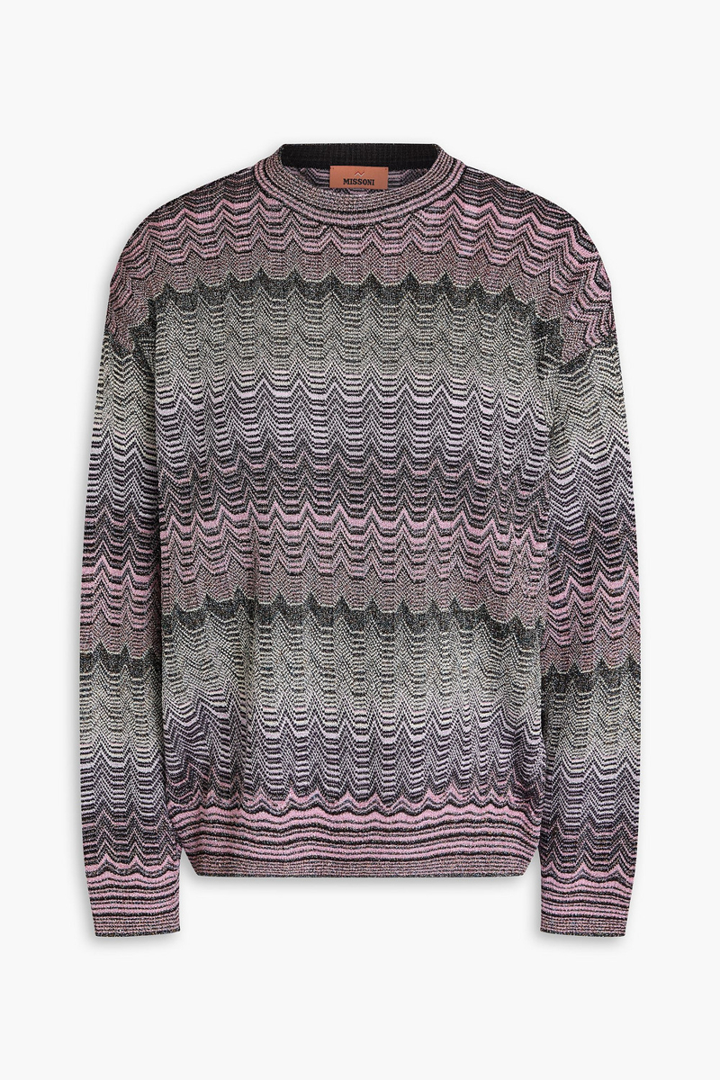 missoni - metallic crochet-knit sweater - pink - it 40