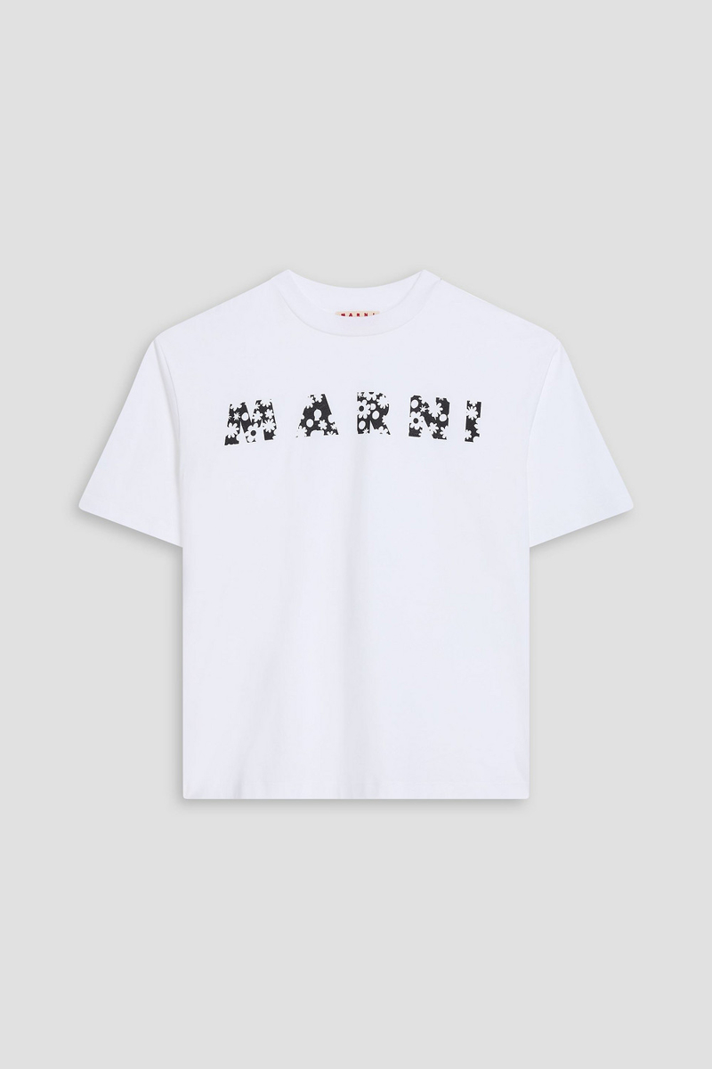 marni - printed cotton-jersey t-shirt - white - it 40