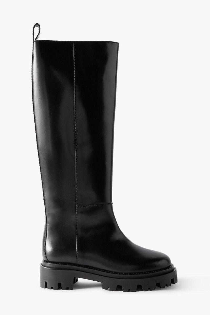 Isabel Marant - Cener glossed-leather knee boots - Black - EU 38