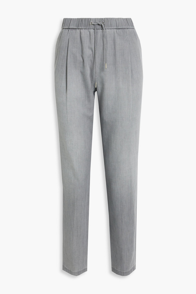 fabiana filippi - pleated cotton and cashmere-blend tapered pants - gray - it 44