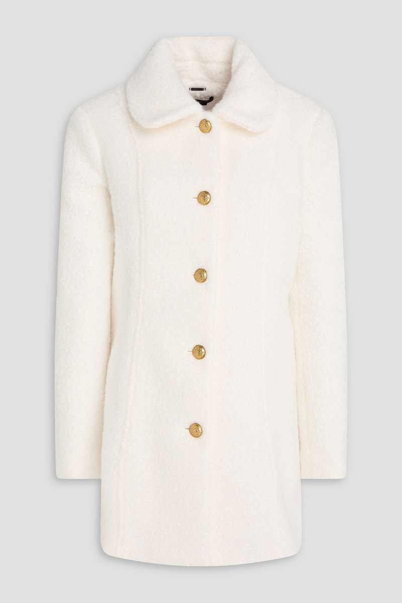 alice olivia - purcell bouclé coat - white - l
