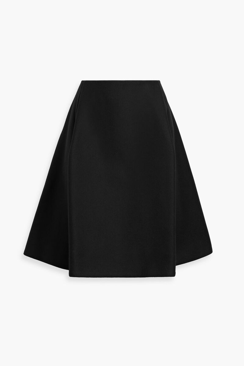 Khaite - Farla pleated wool-blend felt skirt - Black - US 12