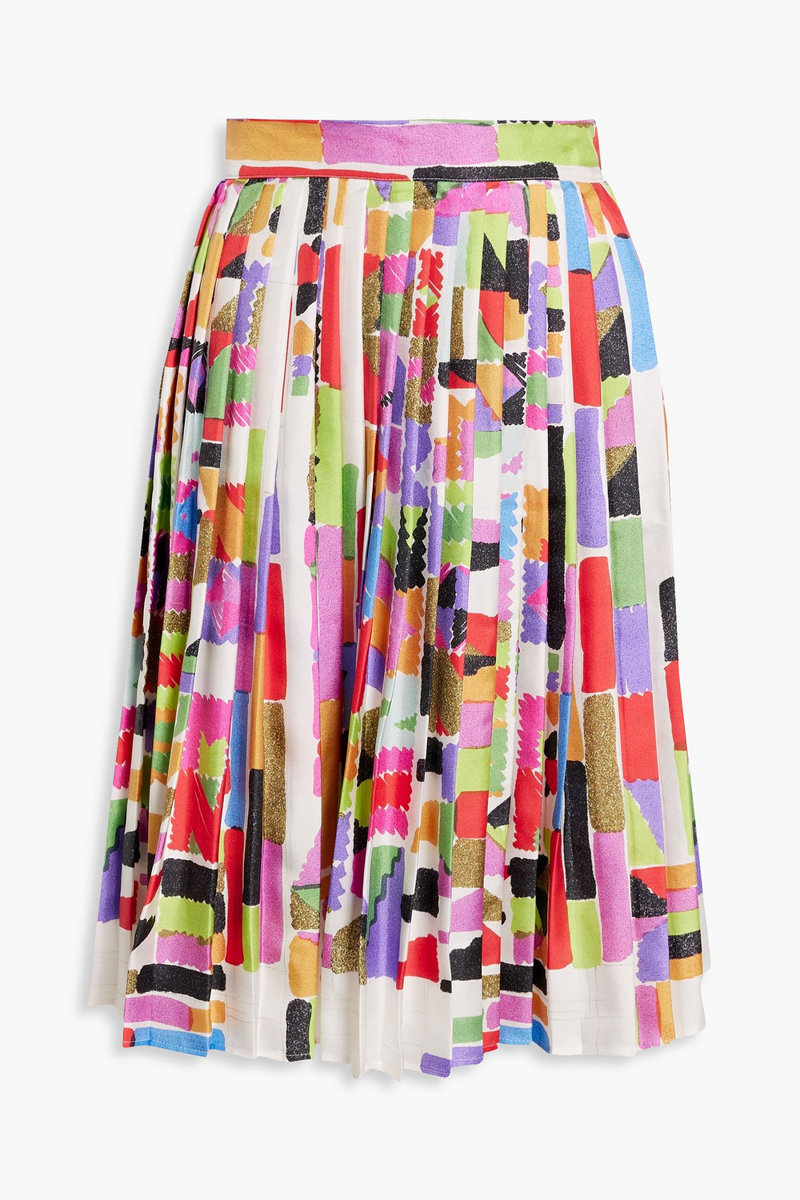 Missoni - Pleated printed silk skirt - Pink - IT 40