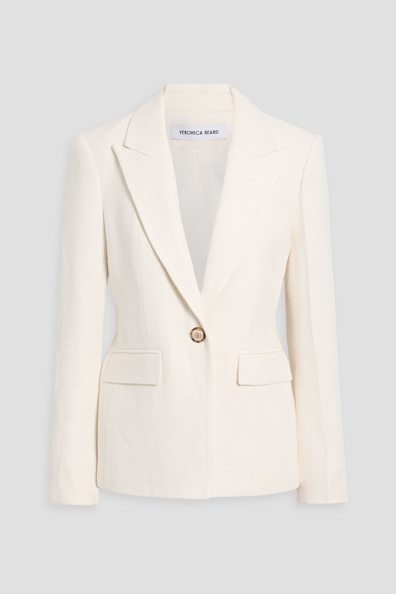 veronica beard - reagan dickey cotton-blend tweed blazer - white - us 10