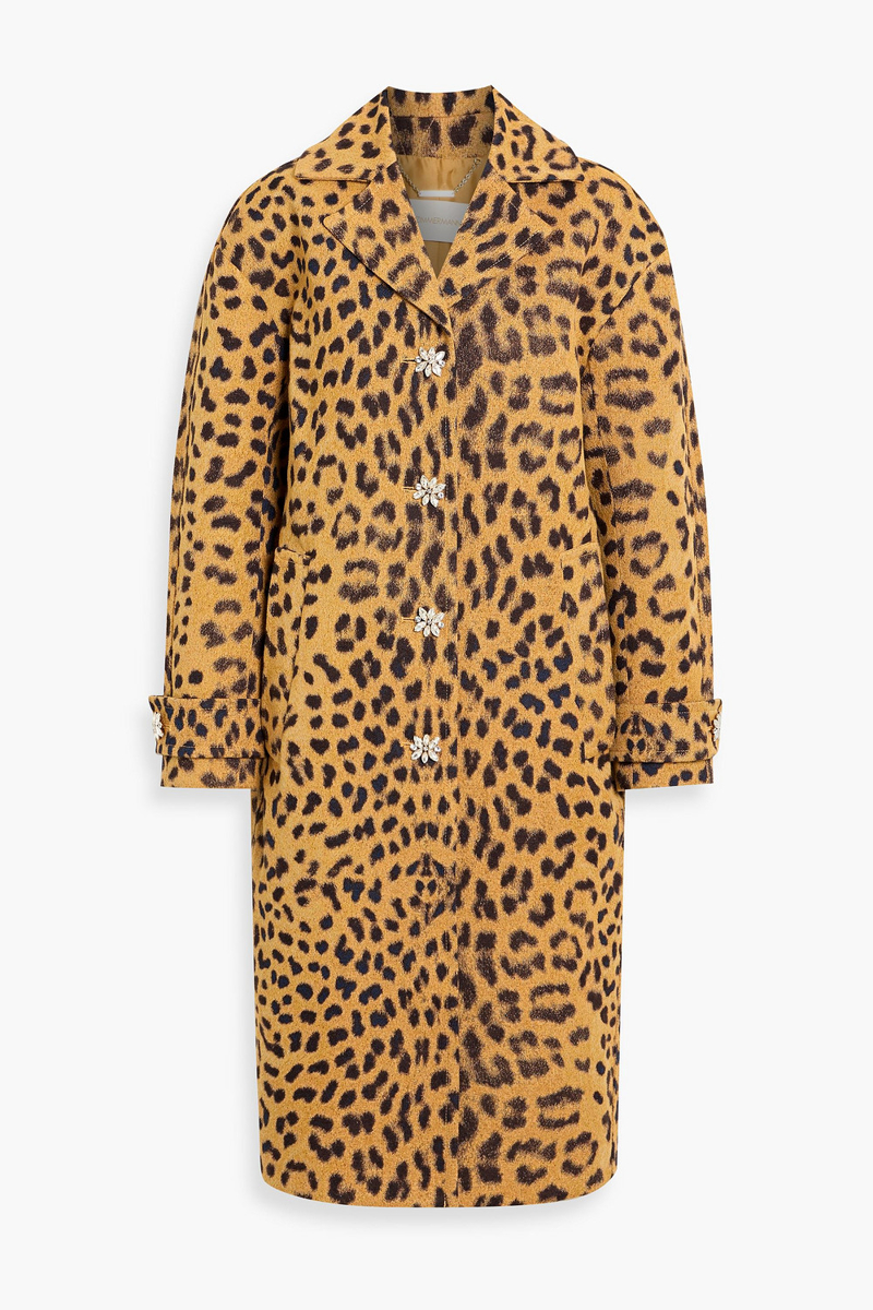 zimmermann - leopard-jacquard coat - yellow - 00