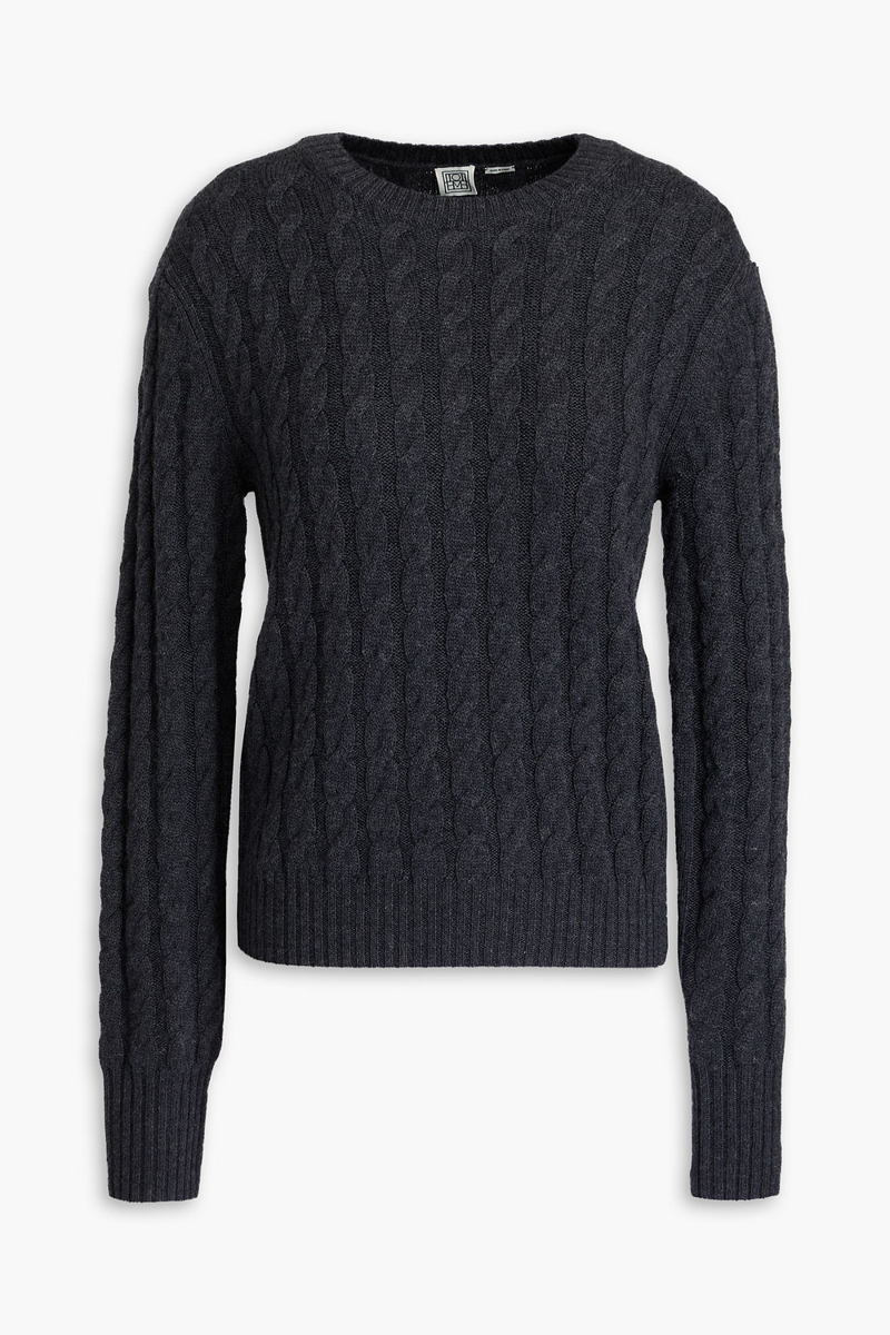 toteme - cable-knit wool sweater - gray - xxs
