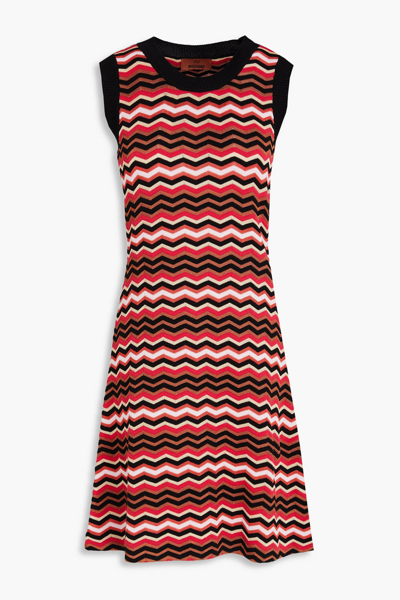 missoni - crochet-knit cotton-blend mini dress - black - it 38