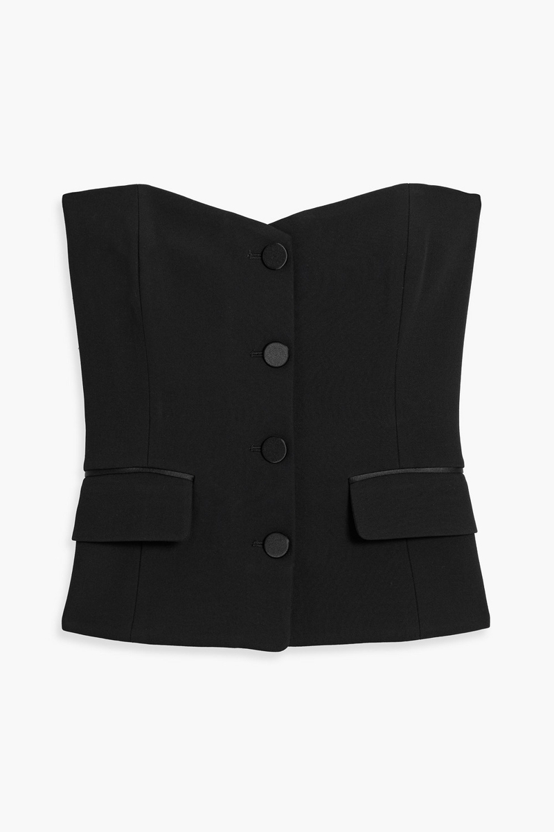 veronica beard - arlette strapless crepe bustier top - black - us 12