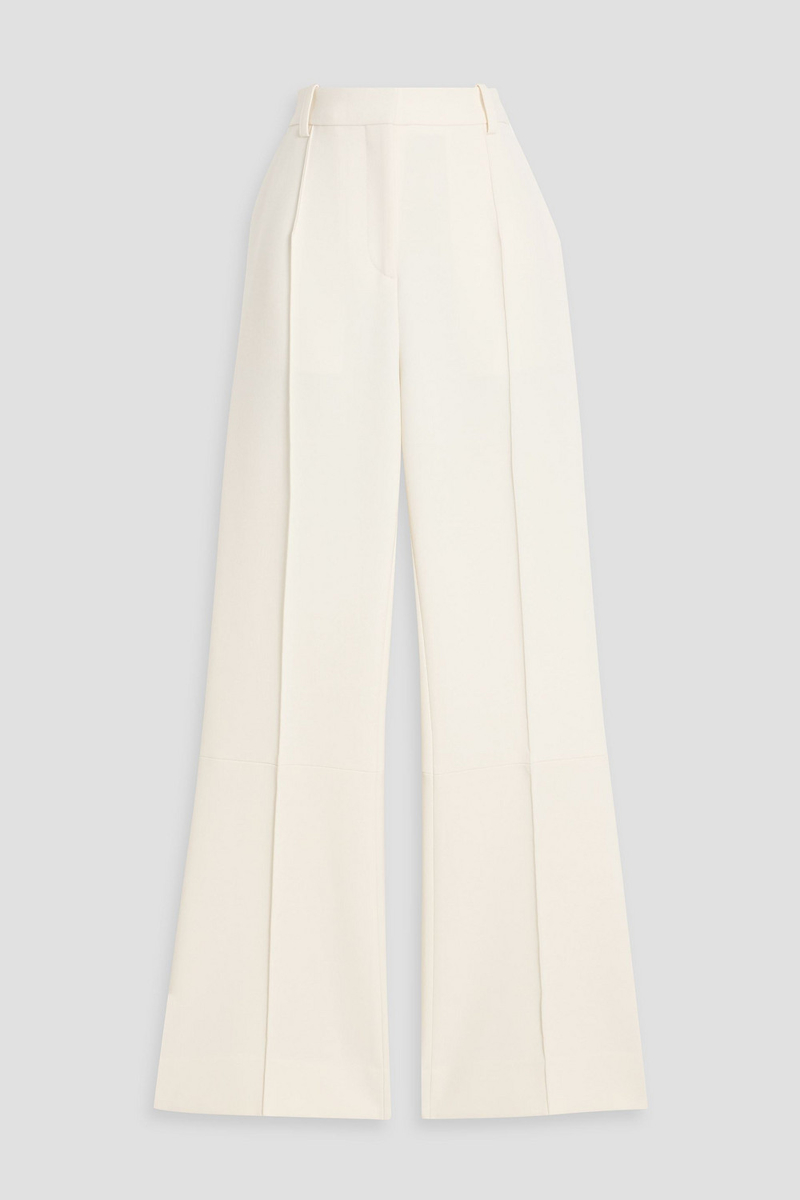 victoria beckham - crepe flared pants - white - uk 4