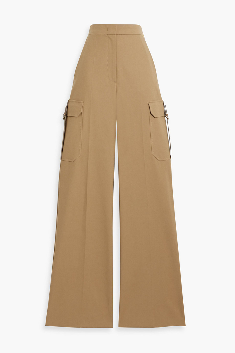 max mara - edda cotton-blend wide-leg cargo pants - neutral - it 38