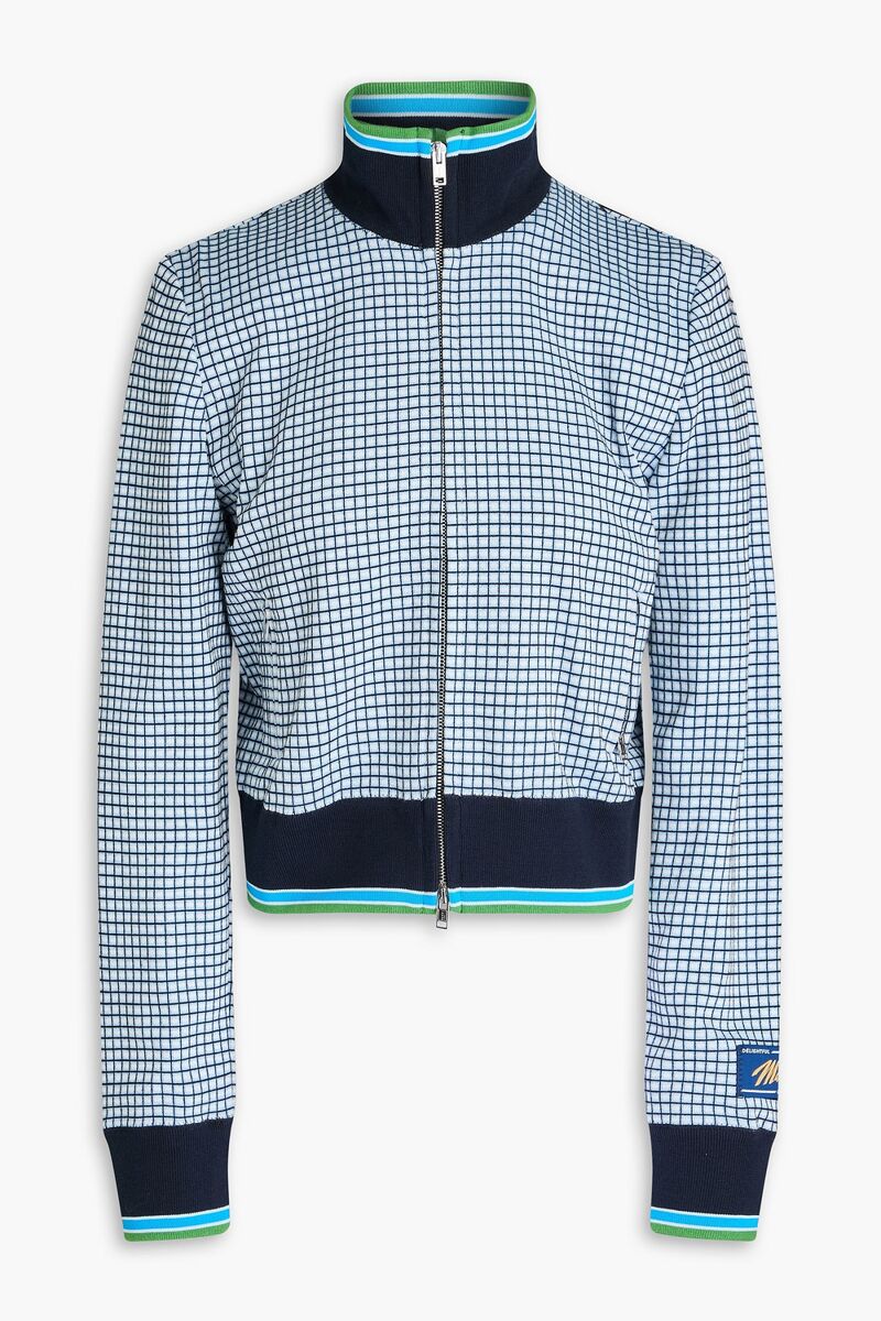 Marni - Checked jacquard-knit track jacket - Blue - IT 36