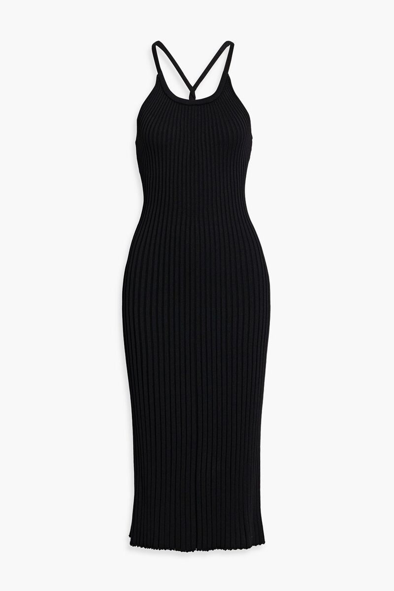 Proenza Schouler - Vida ribbed-knit midi dress - Black - S