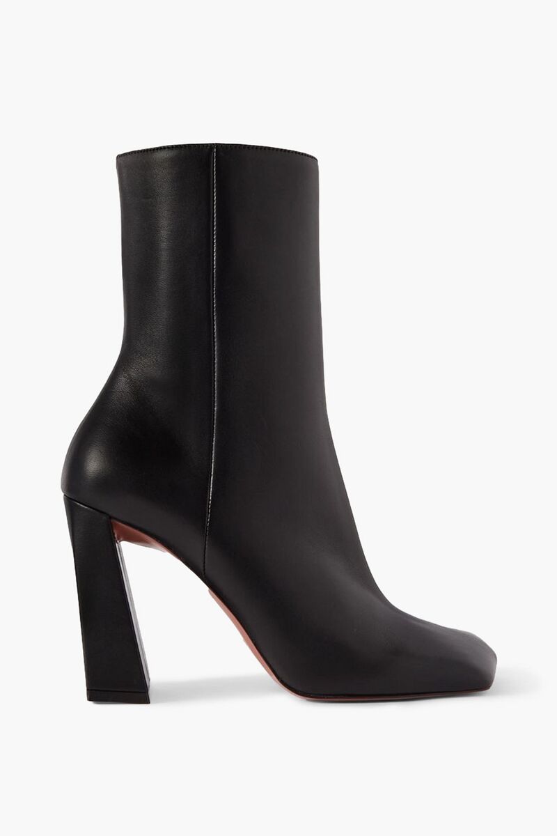 Amina Muaddi - Marine leather ankle boots - Black - EU 35