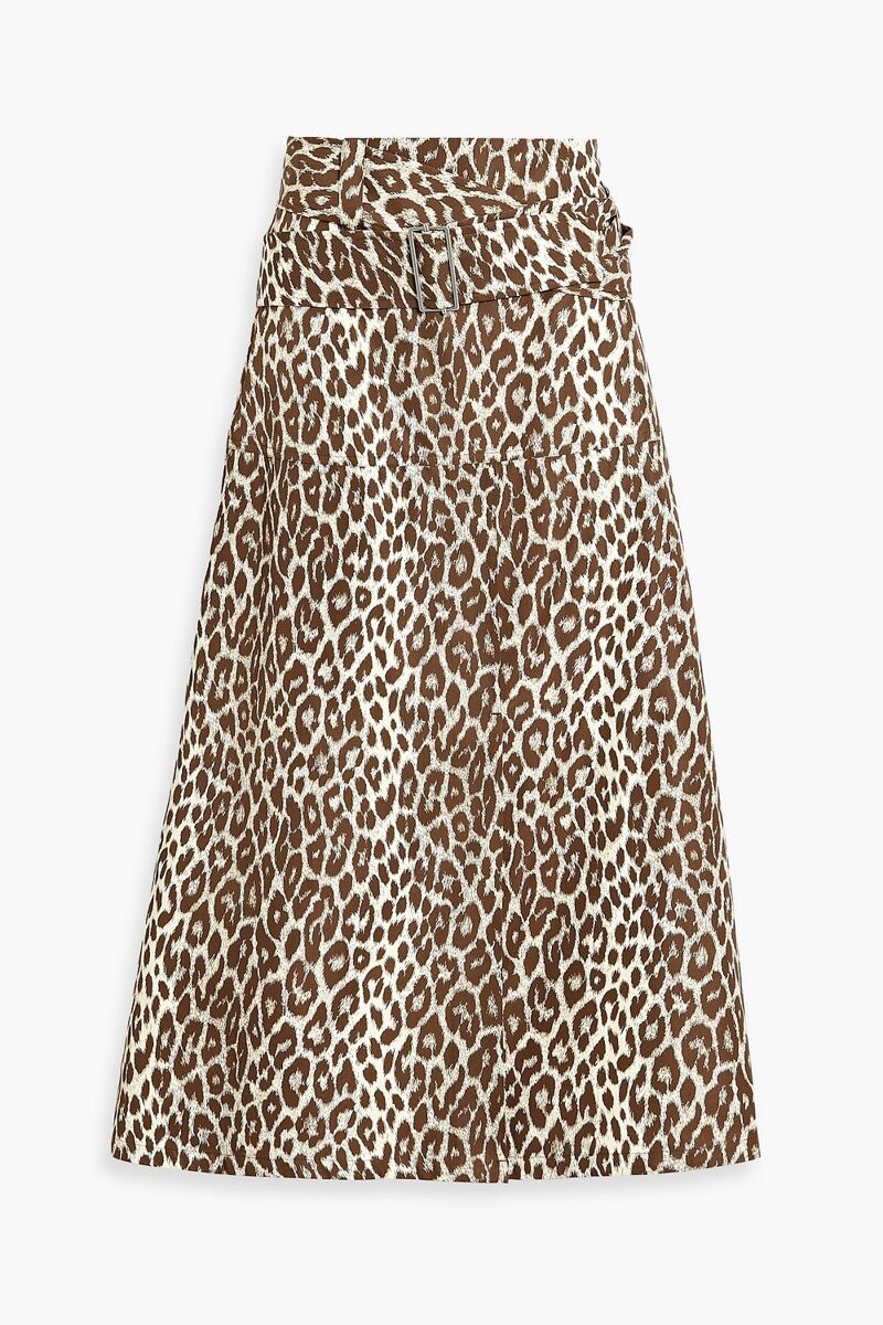 Jil Sander - Leopard-print cotton-blend poplin midi skirt - Animal print - FR 34