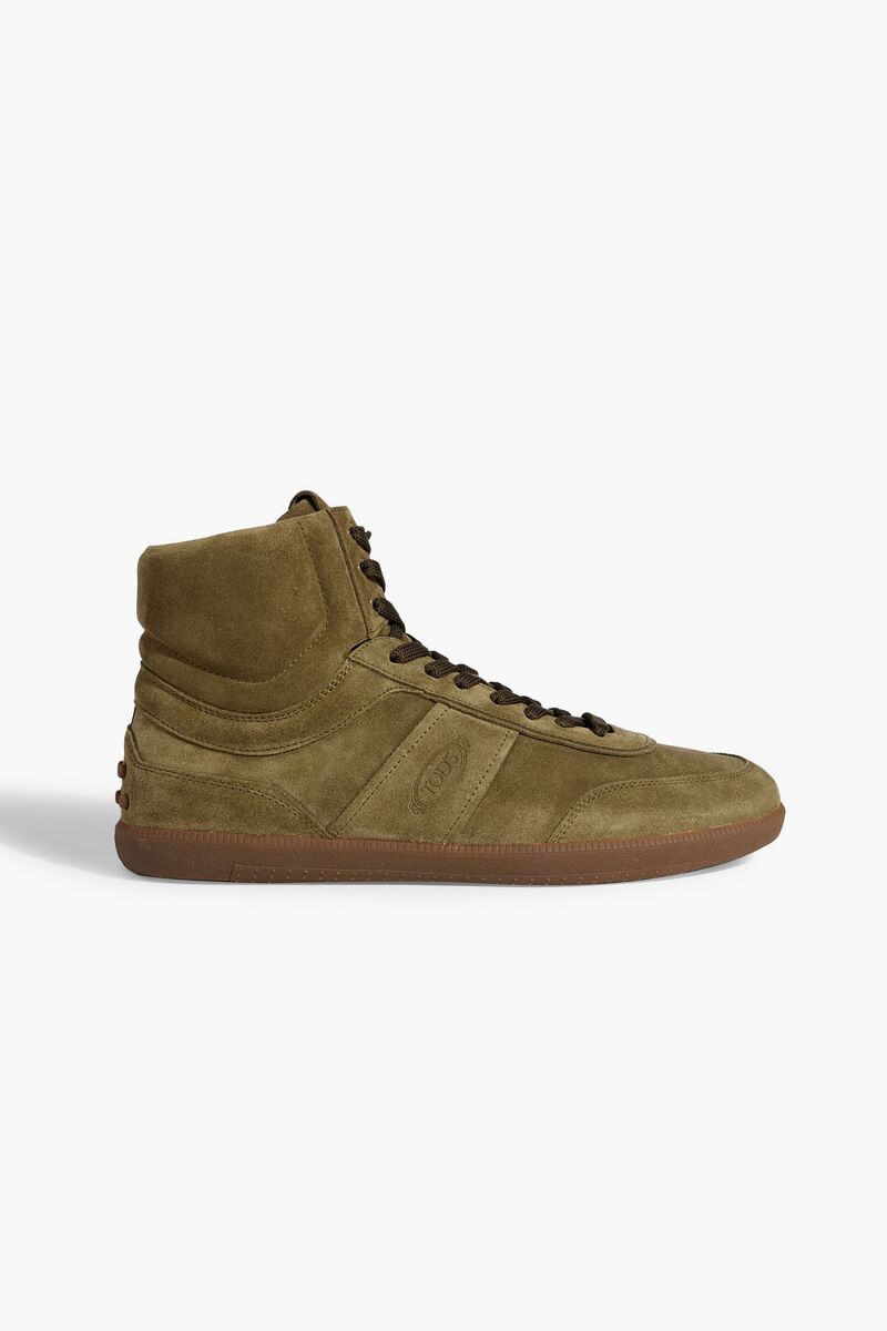 Tod's - Suede high-top sneakers - Green - UK 10