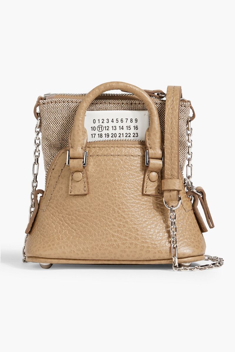 Maison Margiela - 5AC canvas and pebbled-leather shoulder bag - Neutral - OneSize