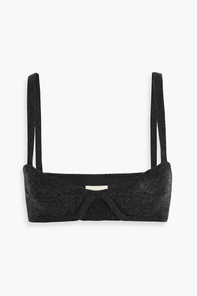 khaite - eda cashmere bra top - gray - s