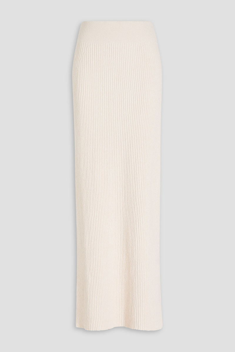 toteme - ribbed cotton-blend maxi skirt - white - l