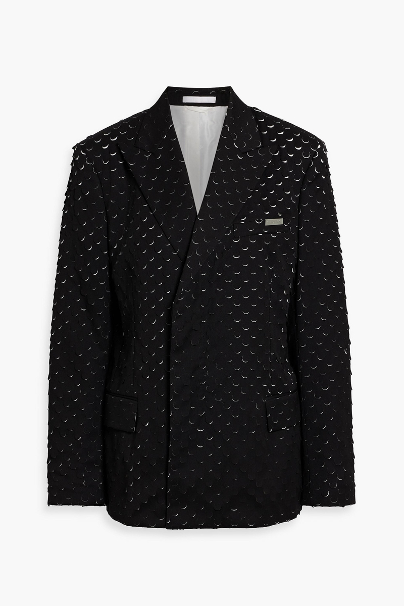 helmut lang - laser-cut twill blazer - black - s
