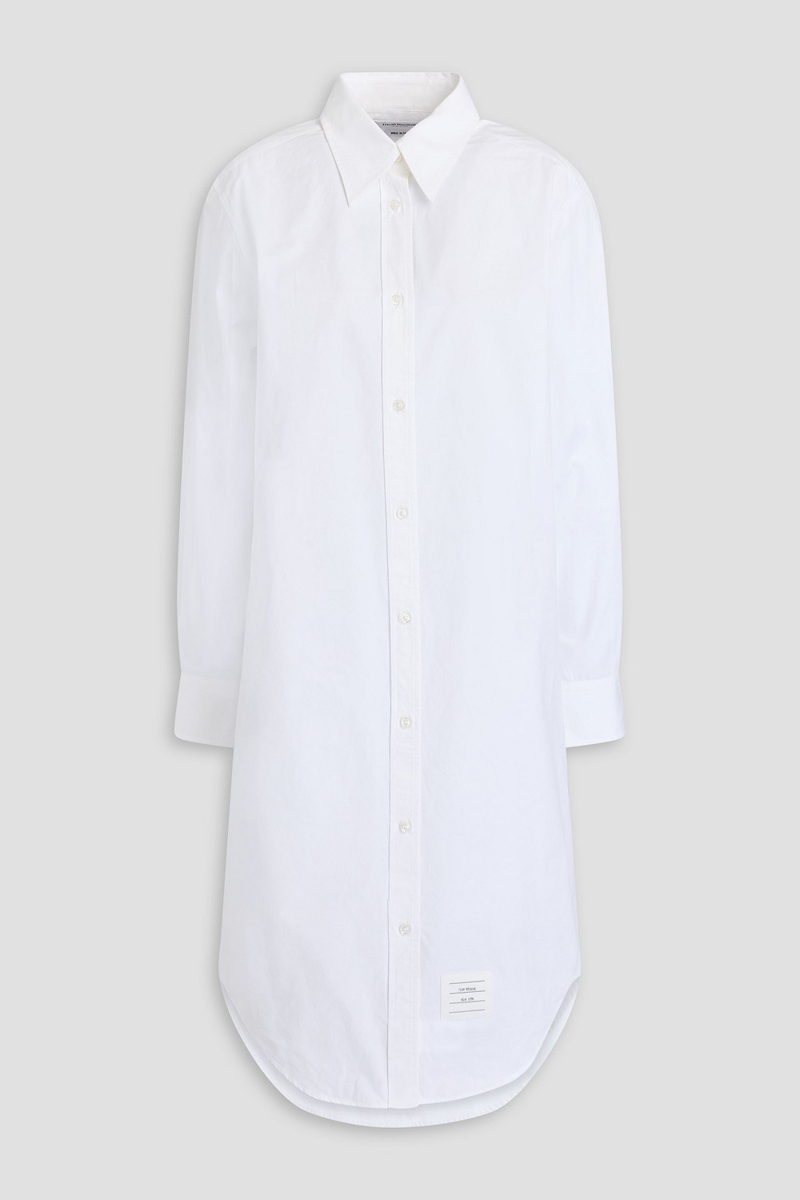 thom browne - cotton-poplin shirt dress - white - it 36