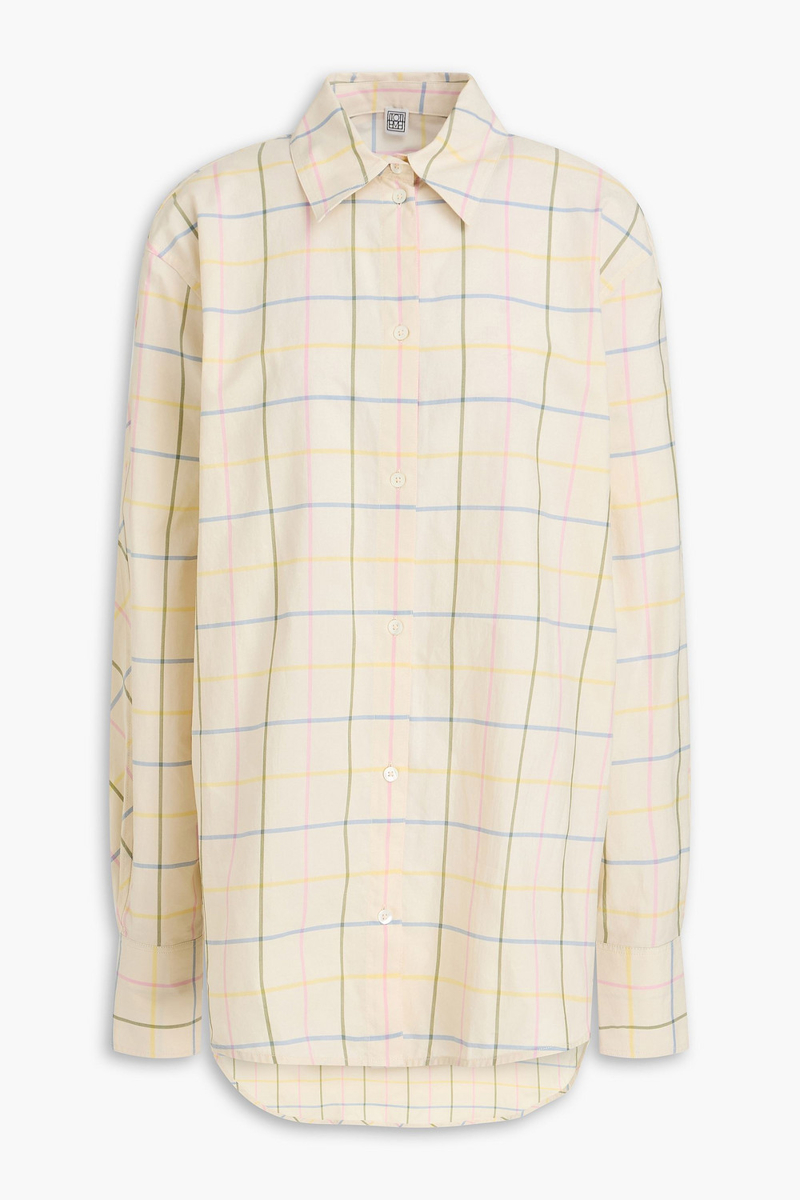 toteme - checked cotton-poplin shirt - neutral - fr 30