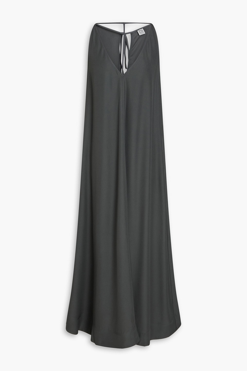 toteme - cutout satin-crepe maxi dress - gray - fr 30