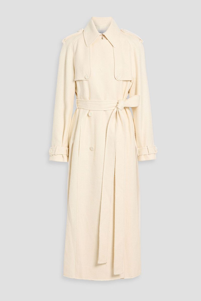 gabriela hearst - eithne silk and wool-blend tweed trench coat - white - it 42