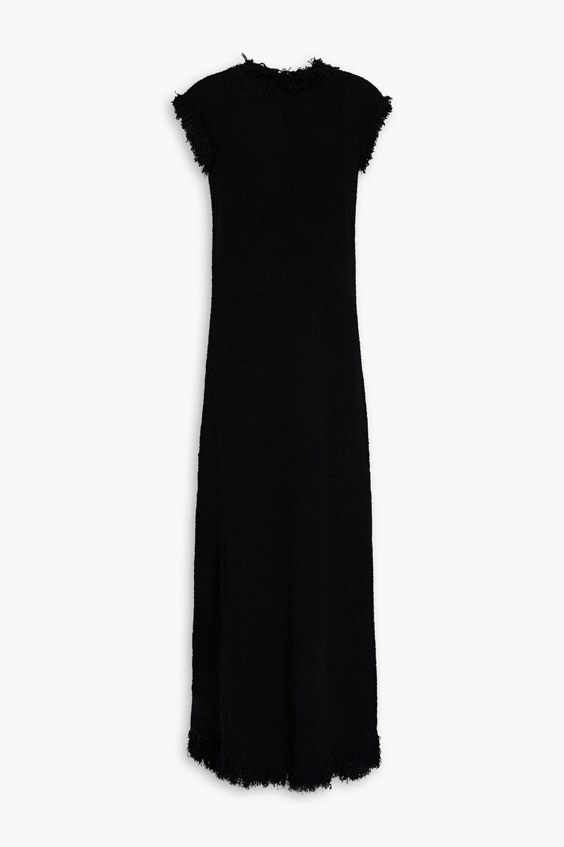 proenza schouler - cutout bouclé-knit maxi dress - black - xs