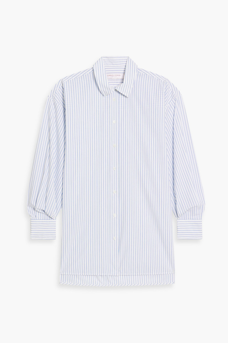 carolina herrera - striped cotton-poplin shirt - white - us 4